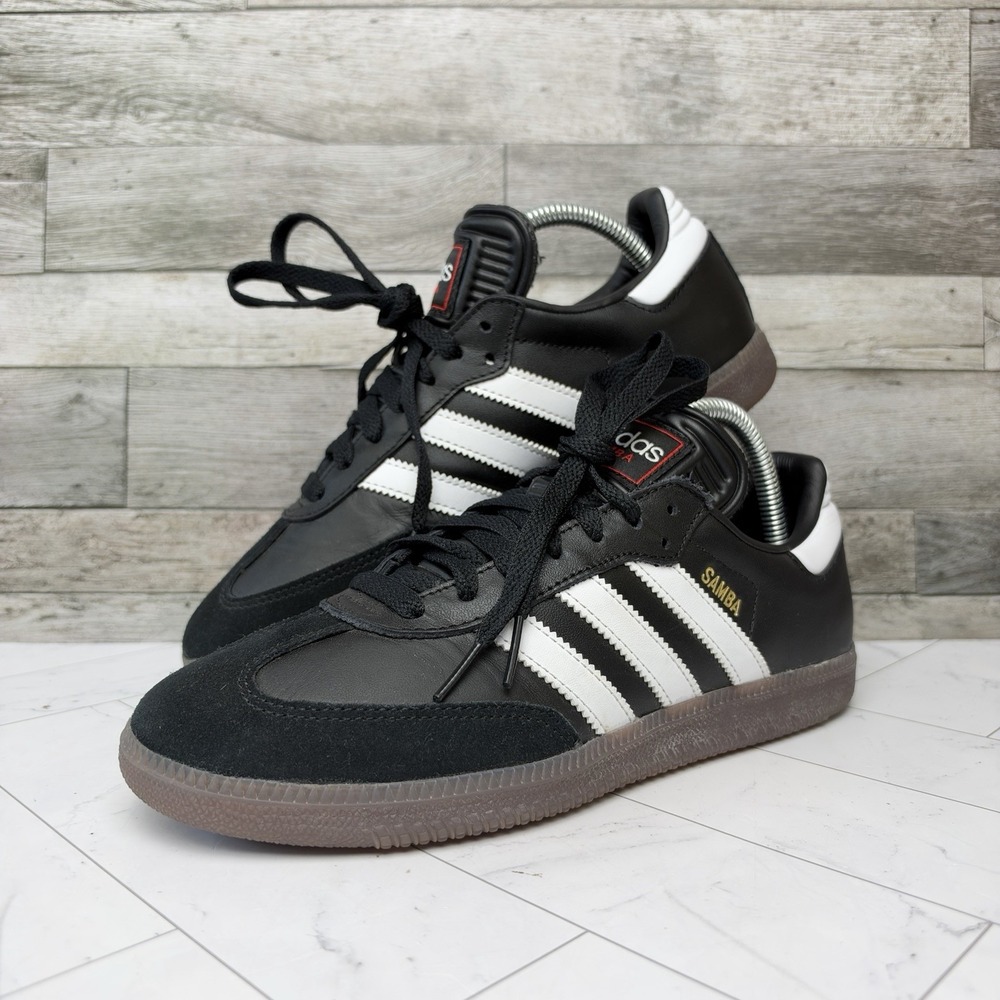Adidas Samba Classic - Mens Size 7 - Black White Athletic Casual Shoes Sneakers
